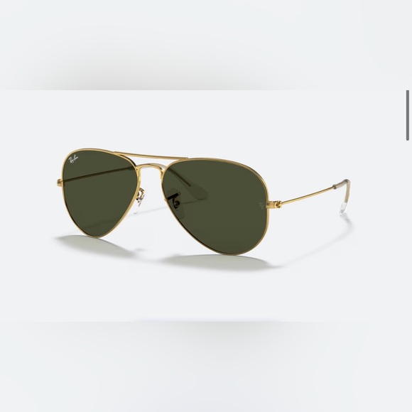 Ray-Ban Gold Aviator Sunglasses with Black Lenses - Picture 1 of 6
